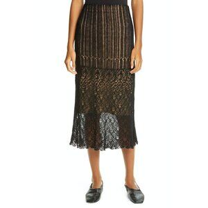 Vince Scalloped Lace Skirt, Size X-Small - Black NWT w/Defect